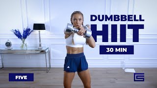 30 MINUTE DUMBBELL HIIT WORKOUT  Bodyweight  Complex Series  Day 5 [upl. by Oijimer694]