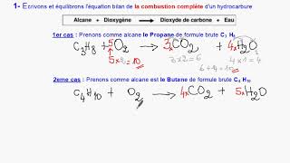 Equilibrer equation bilan Combustion complète [upl. by Ilagam]