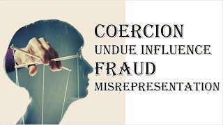 Coercion Undue Influence Fraud Misrepresentation  Indian Contract Act 1872  Law Guru [upl. by Ennayhc753]