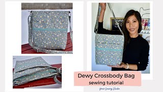 Dewy Crossbody Bag  Sewing Tutorial  With adjustable strap and recessed zipper [upl. by Northington]