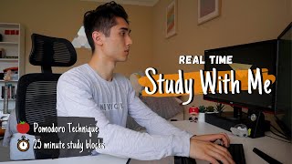 Real Time STUDY WITH ME no music 2 Hour Pomodoro Session [upl. by Anived]