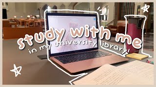 study with me in the library  2 hrs lofi music and real sound 5010 pomodoro [upl. by Lussi134]