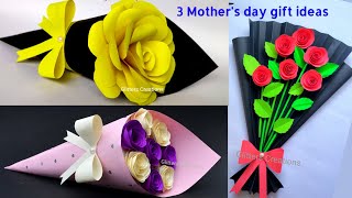 3 DIY Paper Flower BouqetHomemade gift ideasBirthday Gift Ideas [upl. by Paco451]