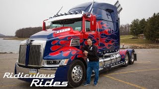 World’s First FanBuilt Optimus Prime  RIDICULOUS RIDES [upl. by Suoicerpal992]