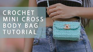 Easy Crochet Mini Crossbody Bag Tutorial  Chenda DIY [upl. by Akinar648]