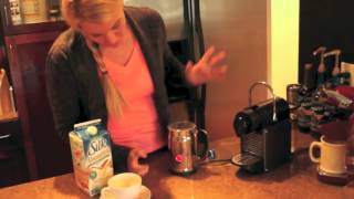 Nespresso Aeroccino Plus Frother Review Frothing Almond Milk [upl. by Phillipe352]