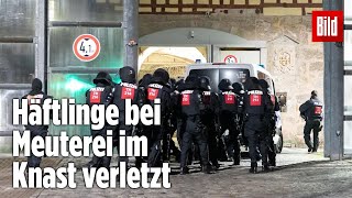 Gefängnismeuterei Polizei stürmt Knast in Thüringen  JVA Untermaßfeld [upl. by Idnarb]